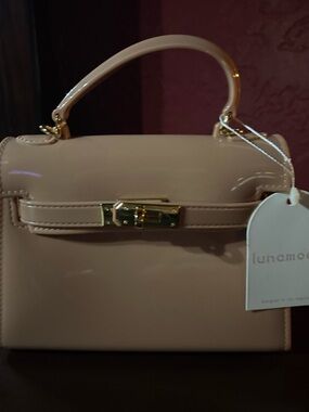 Lunamoon Brush Patent Top-Handle Bag
 Crossbody straps are inside the purse. NWT